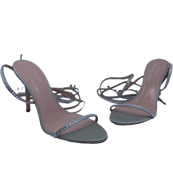 NEW Bronx and Banco X REVOLVE Anna Silver Rhinestone Vamp Heels Silver Size 8.5 - Picture 5 of 13